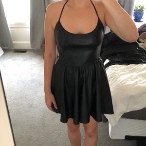 American Apparel vegan leather skater dress